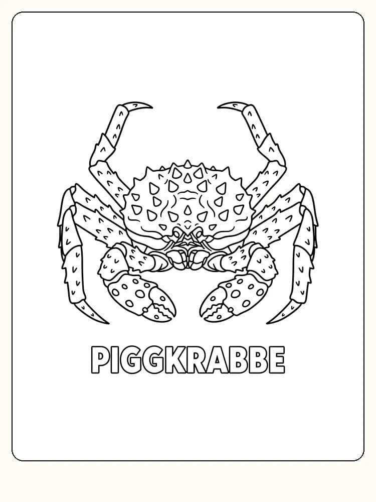 Fargelegg Piggkrabbe Med Mange Pigger TegnOgFarge no fargelegg-piggkrabbe-med-mange-pigger-tegnogfarge-no
